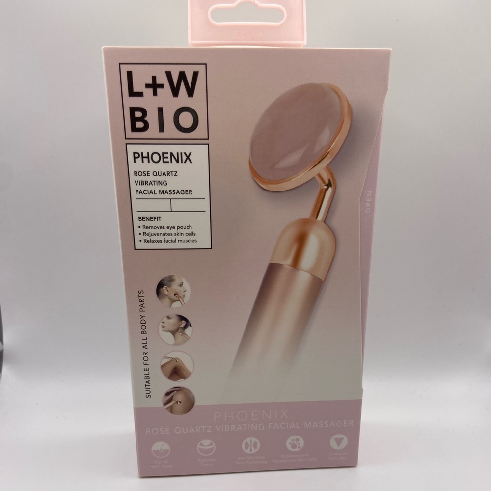 LUXE + WILLOW | Phoenix Rose Quartz Stone Vibrating Facial Massager <BNIB>